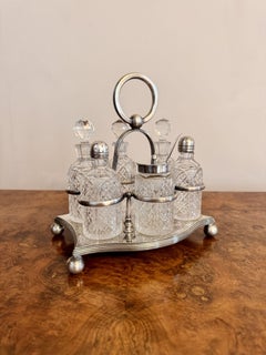 Schöne Qualität antike Edwardian versilbert sechs Flasche cruet Set