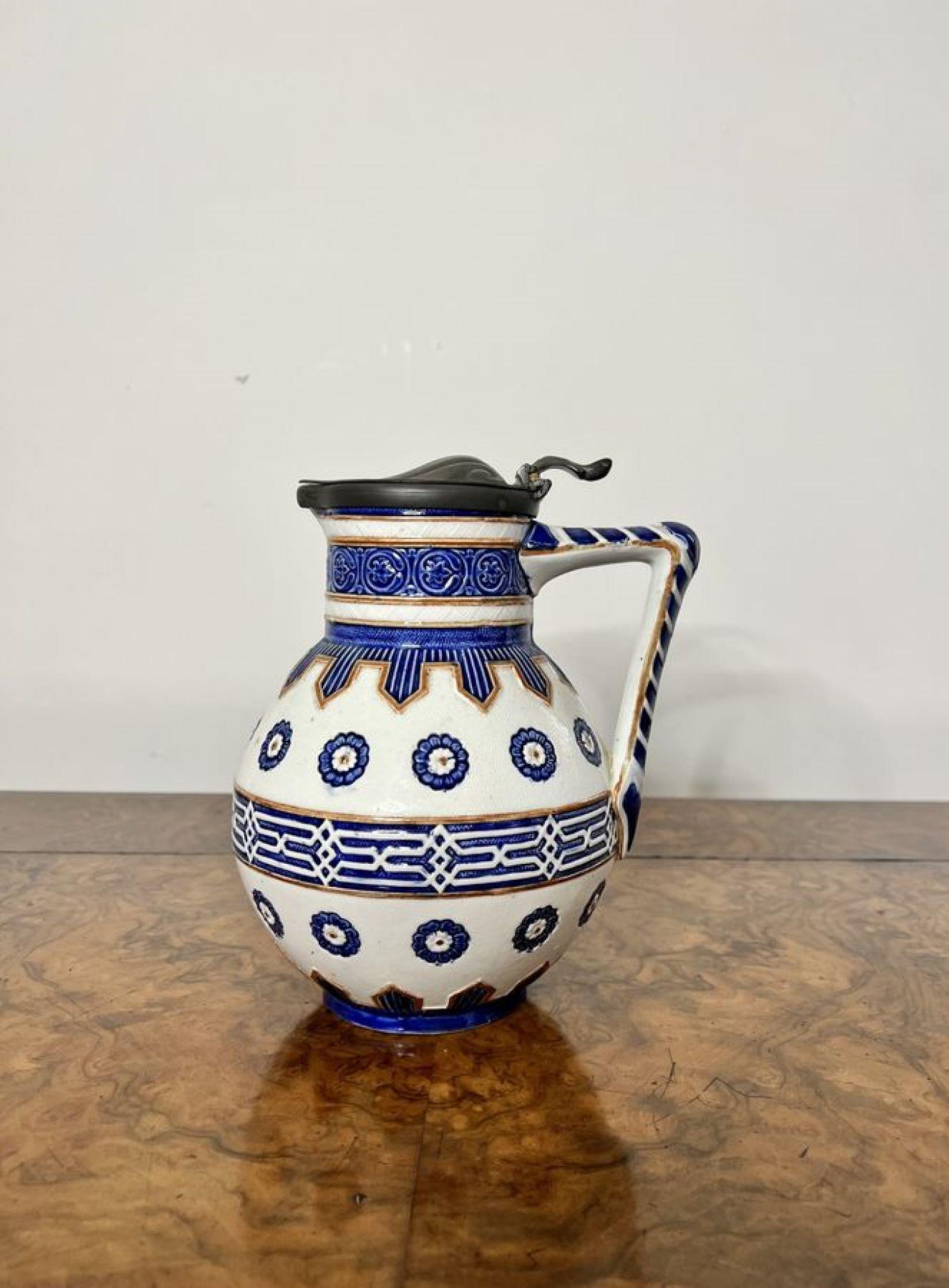 Victorian Lovely quality antique majolica jug  For Sale