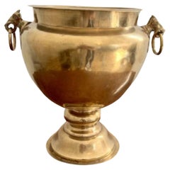 Lovely quality Antique Victorian brass champagne bucket on a stand 