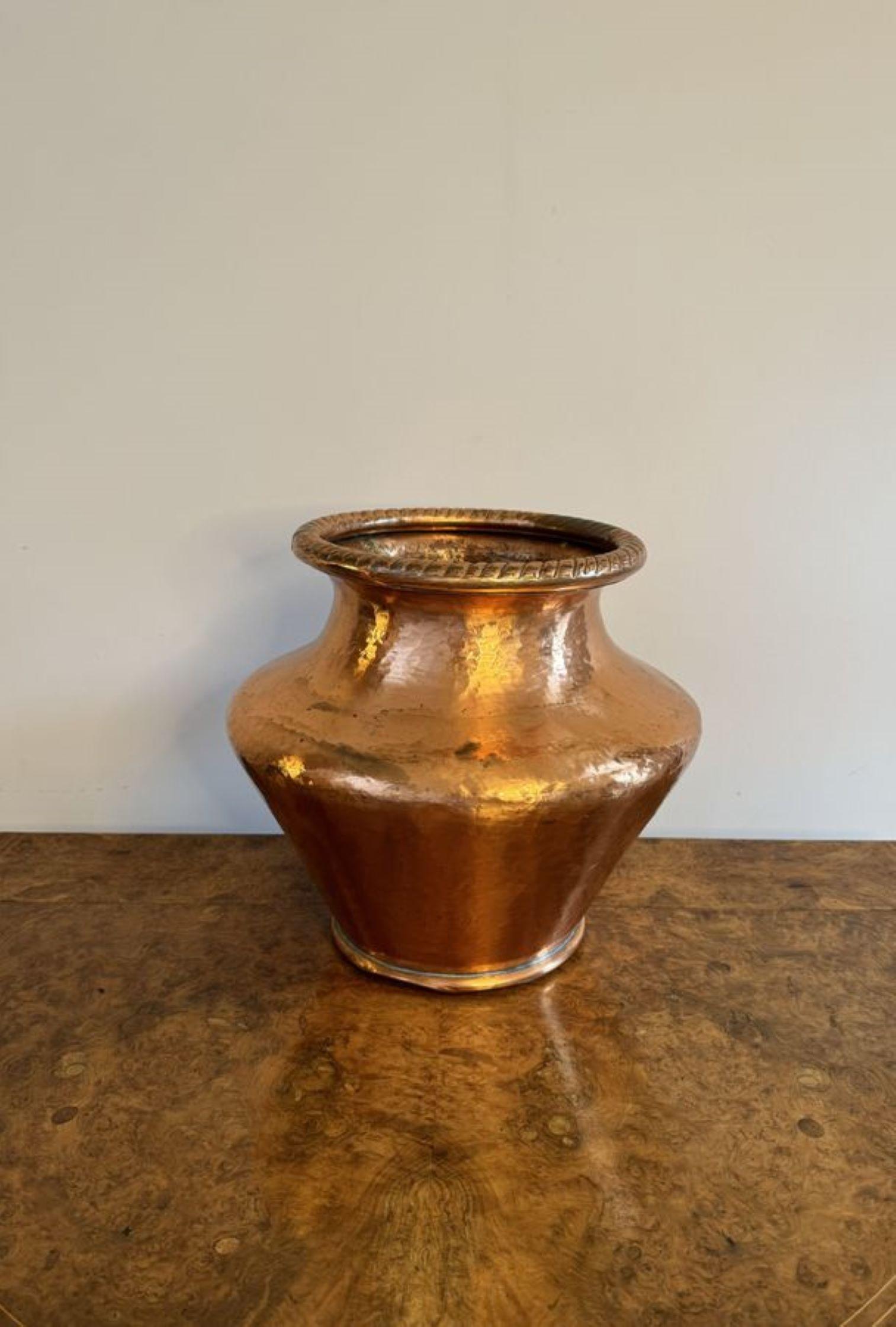 Early Victorian Lovely quality antique Victorian copper jardiniere  For Sale