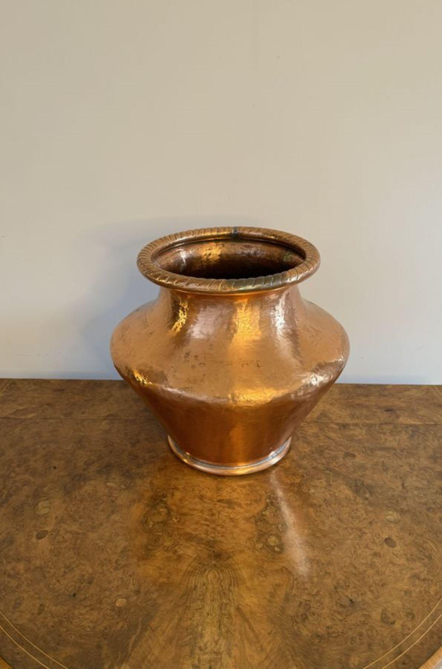 19th Century Lovely quality antique Victorian copper jardiniere  For Sale