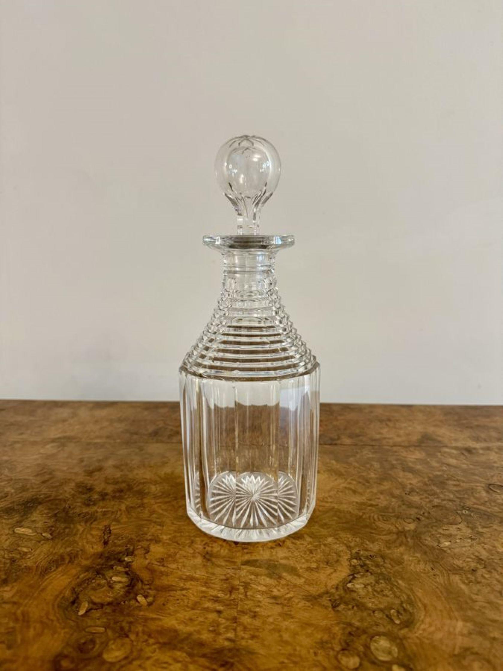 Early Victorian Lovely quality antique Victorian glass decanter For Sale