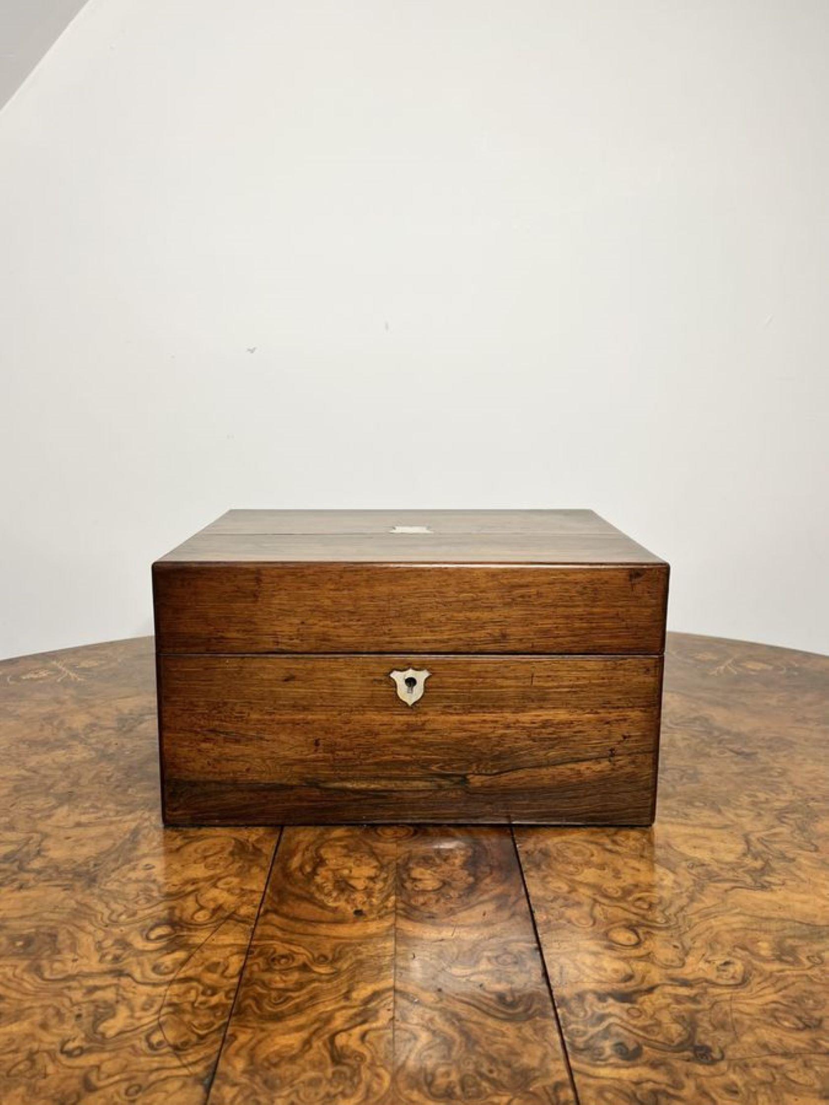 Rosewood Lovely quality antique Victorian rosewood vanity box  For Sale