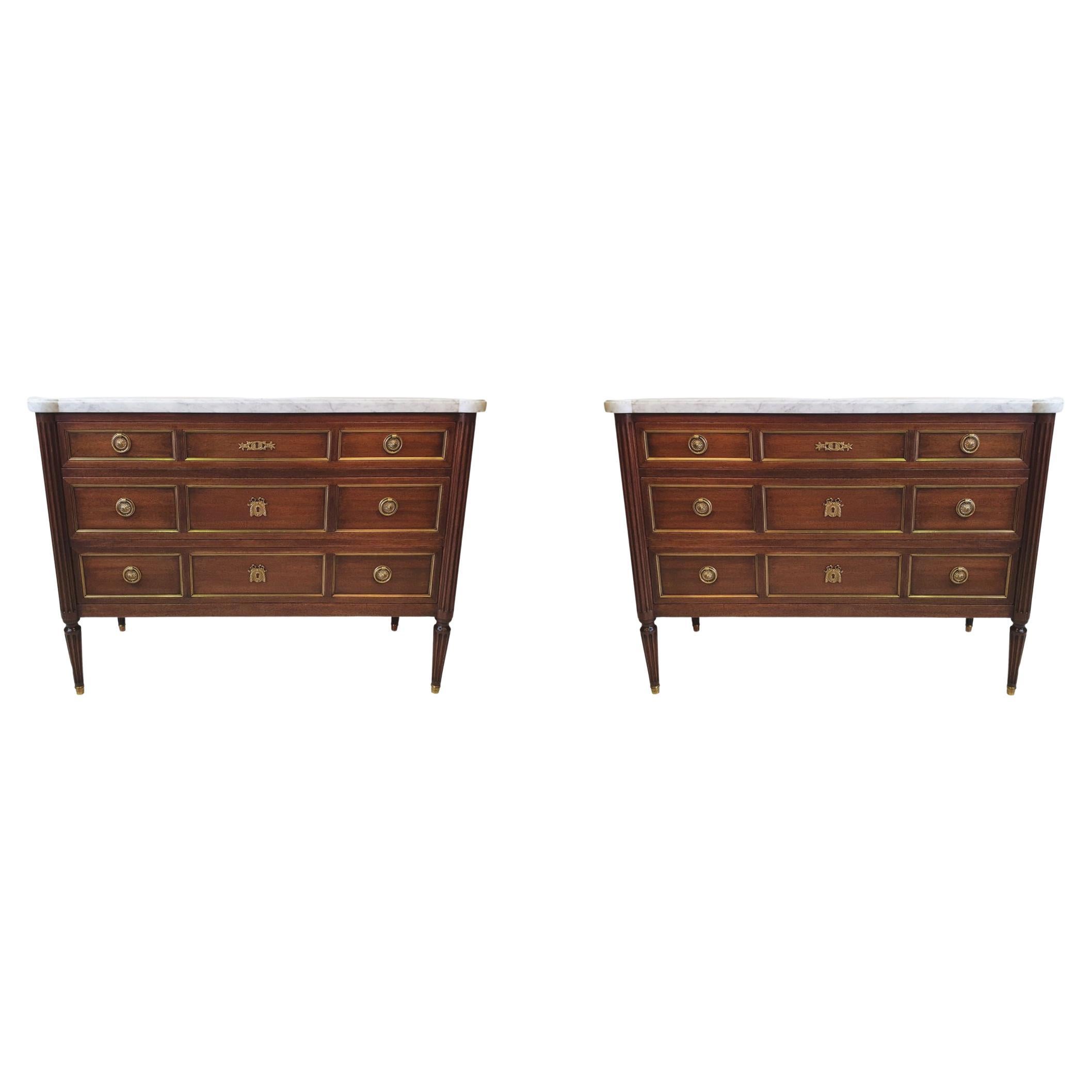 Mahogany Empire Chest with Marble Top at 1stDibs