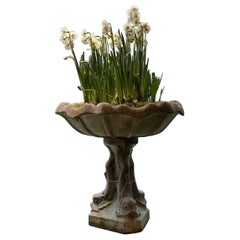 Vintage Lovely Raised Decorated Weathered Planter-Jardinière, France