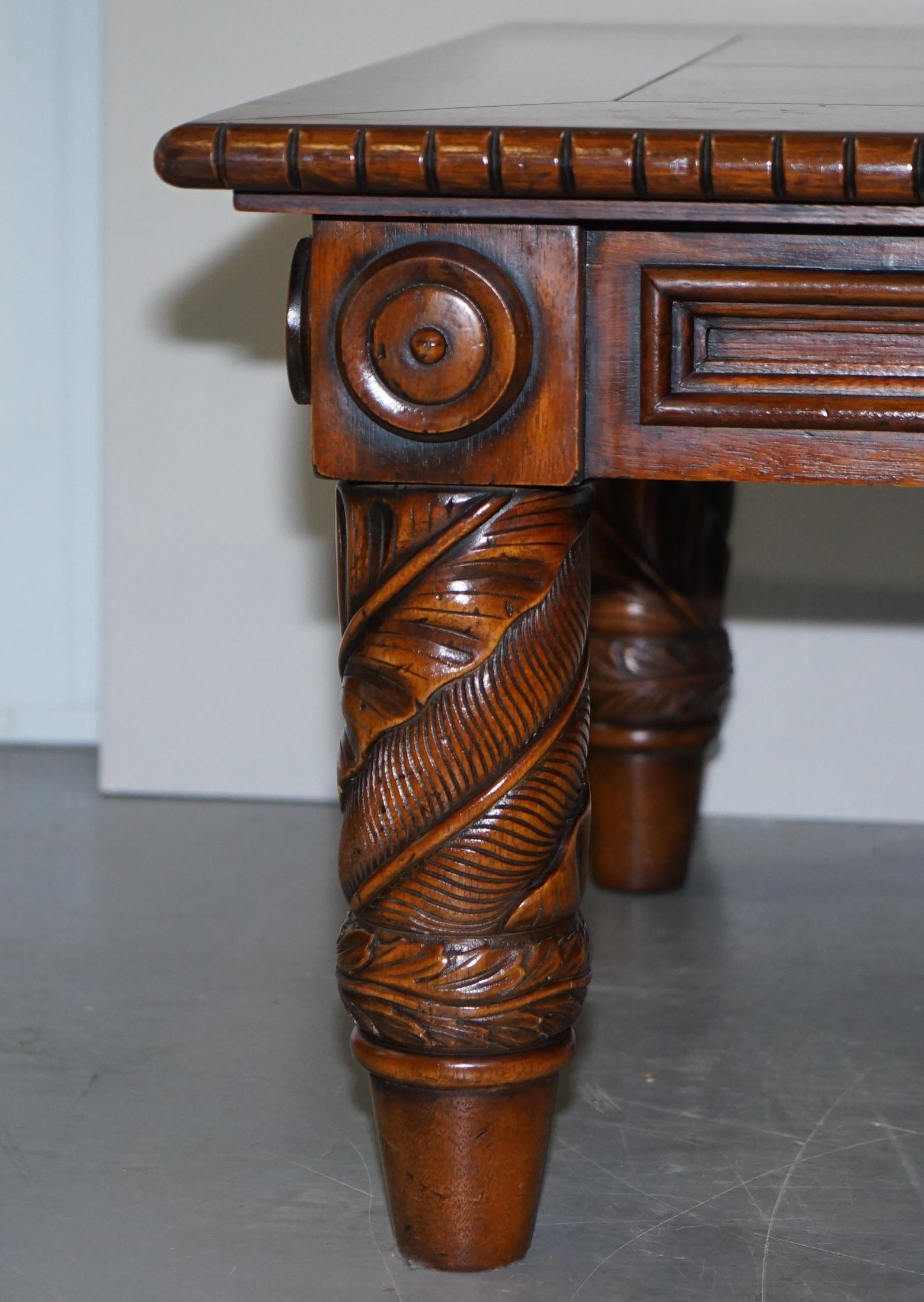 Lovely Ralph Lauren American Hardwood Carved Wood Coffee Cocktail Table Must See 3