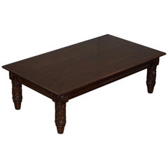 Lovely Ralph Lauren American Hardwood Carved Wood Coffee Cocktail Table Must See