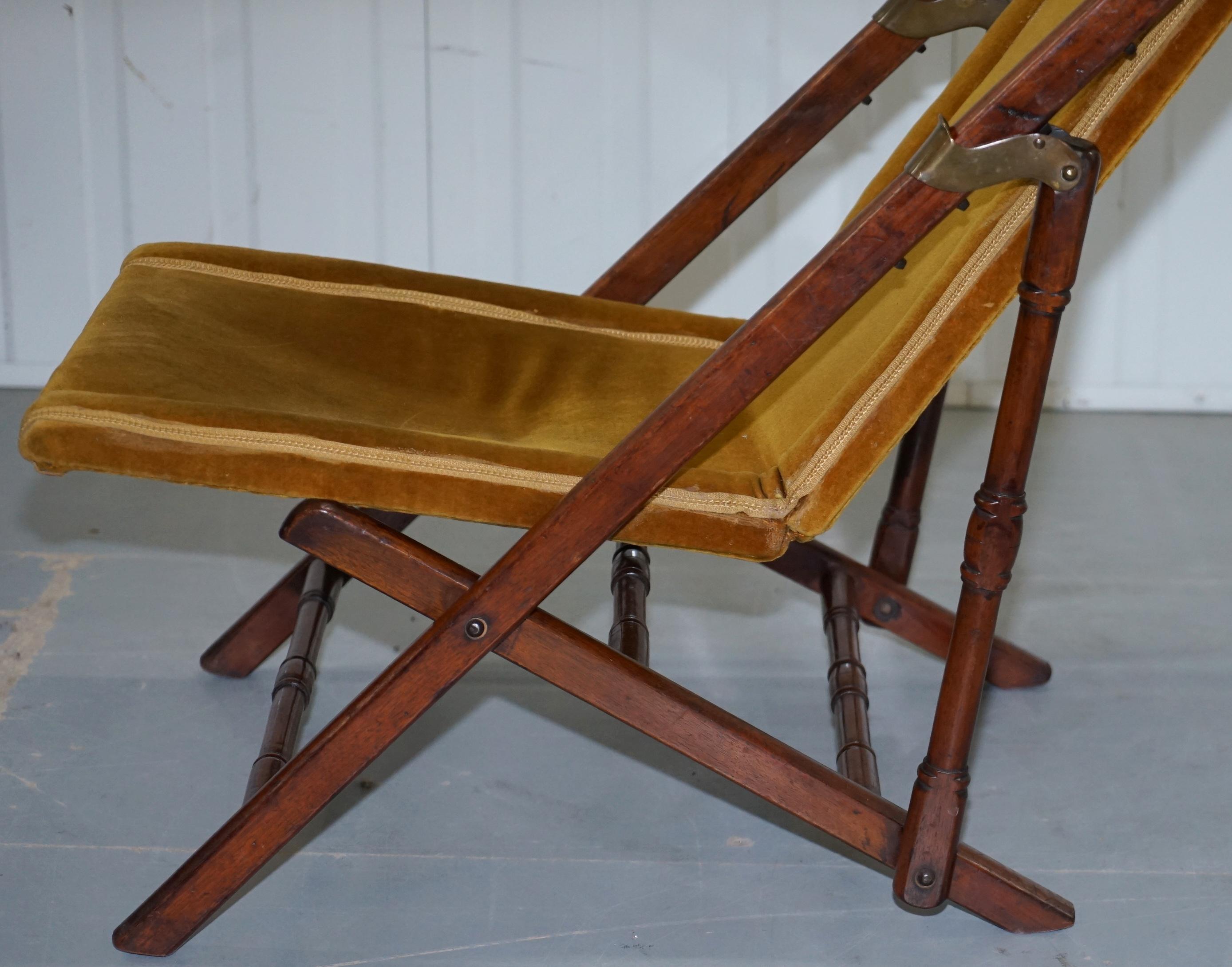 Lovely Rare Victorian 1890 Military Campaign Folding Armchair Very Comfortable 8