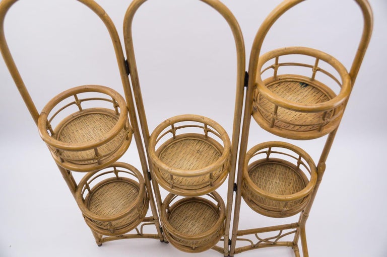 Lovely Rattan Planter Room Divider, Italy 1960s For Sale 3