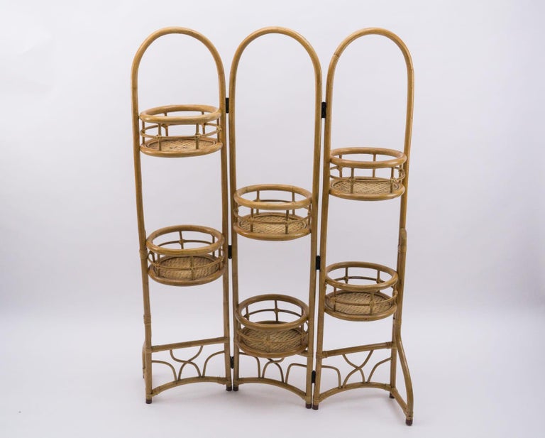 Lovely Rattan Planter Room Divider, Italy 1960s In Good Condition For Sale In Nürnberg, Bayern