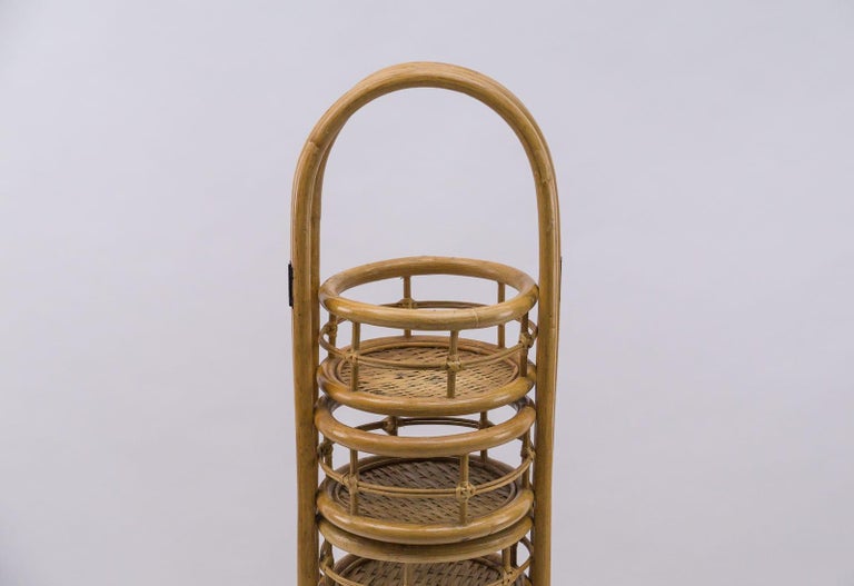 Bamboo Lovely Rattan Planter Room Divider, Italy 1960s For Sale