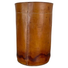 bellissimo cestino portacarte in vera pelle di Torben Ørskov & Co, Danimarca, anni '60
