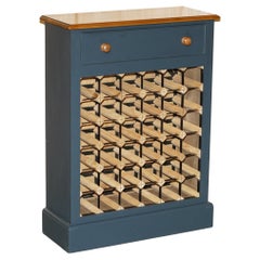 Vintage LOVELY RECLAIMED & PAINTED 36 BOTTLE WINE CHAMPAGNE RACK SIDEBOARD WiTH DRAWER