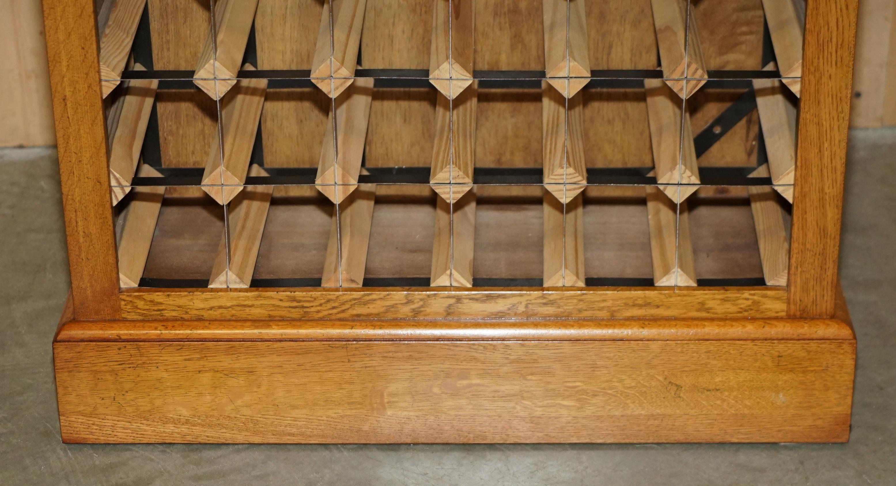 LOVELY RECLAIMED POLLARD OAK 36 BOTTLE WINE CHAMPAGNE RACK SIDEBOARD WiTH DRAWER For Sale 2