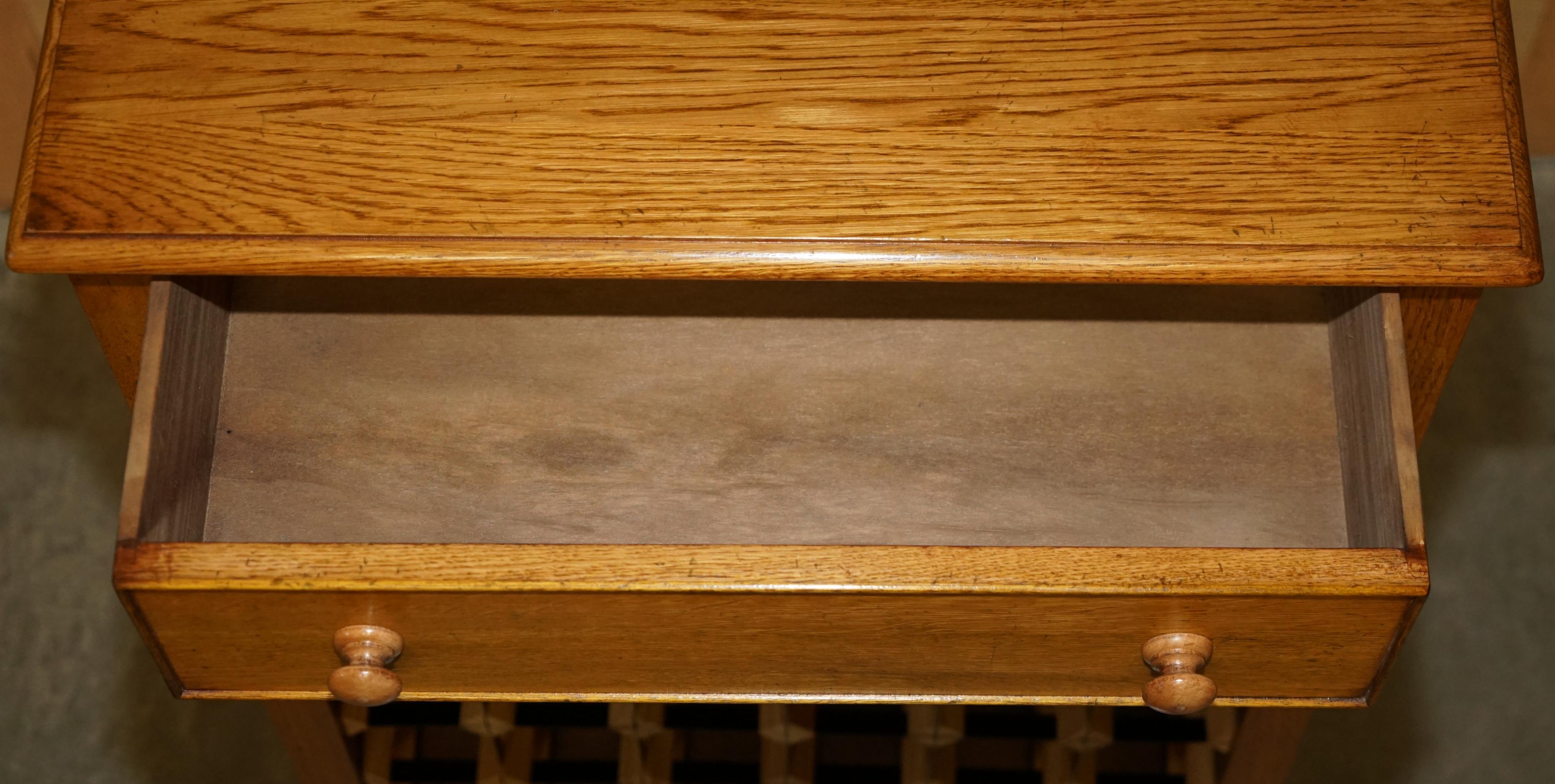 LOVELY RECLAIMED POLLARD OAK 36 BOTTLE WINE CHAMPAGNE RACK SIDEBOARD WiTH DRAWER For Sale 8