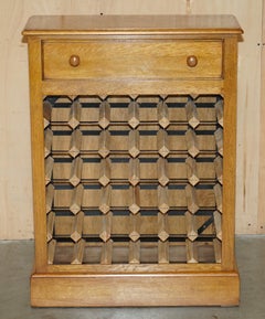 LOVELY RECLAIMED POLLARD OAK 36 BOTTLE WINE CHAMPAGNE RACK SIDEBOARD WiTH DRAWER
