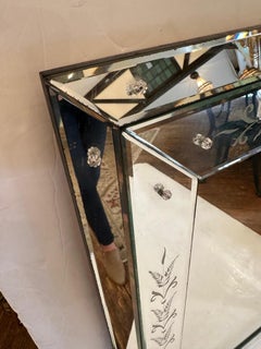 Lovely Rectangular Vintage Etched Mirror