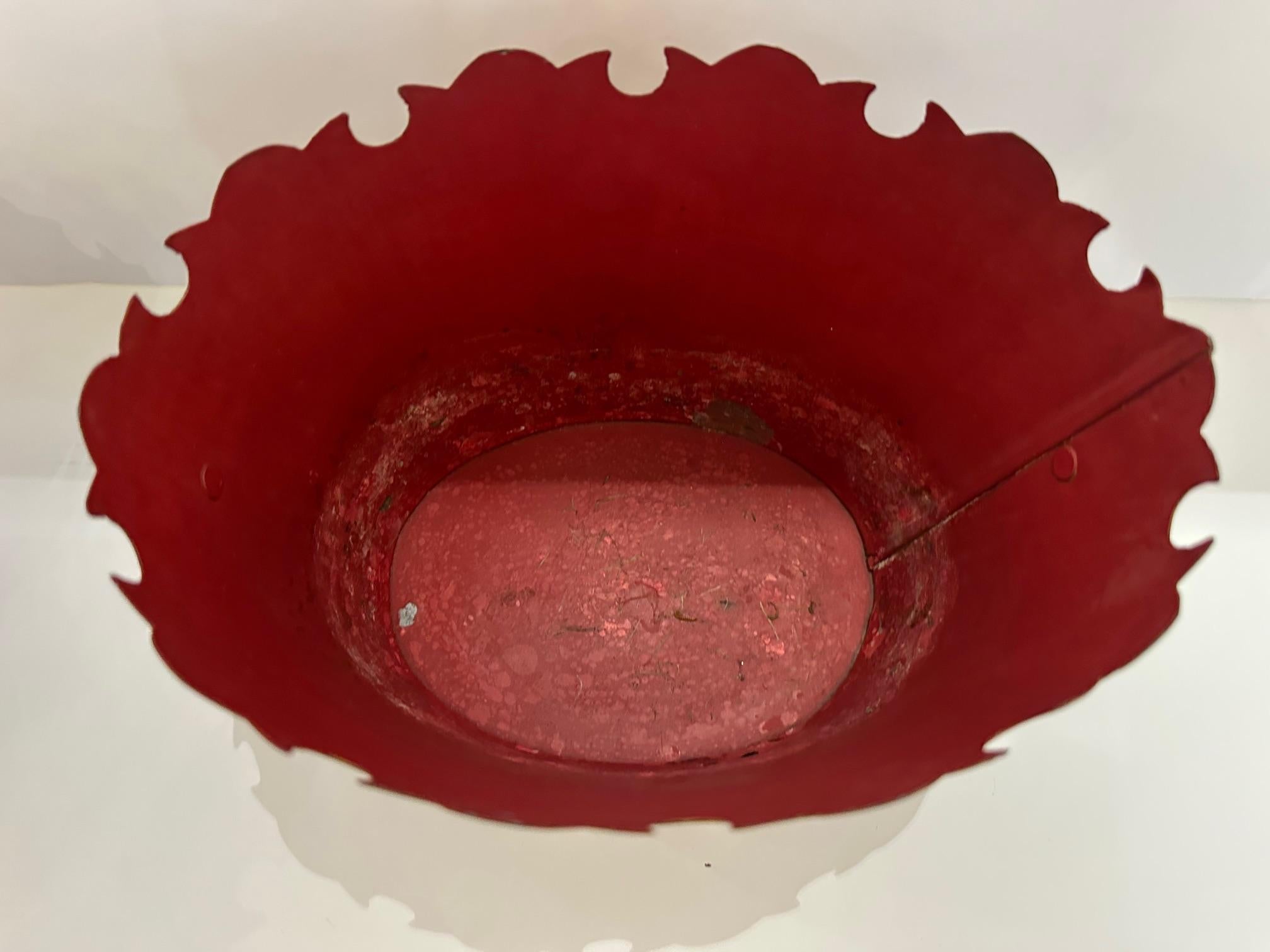 Francese Graziosi cachepot in stile cineseria rossa e oro in vendita