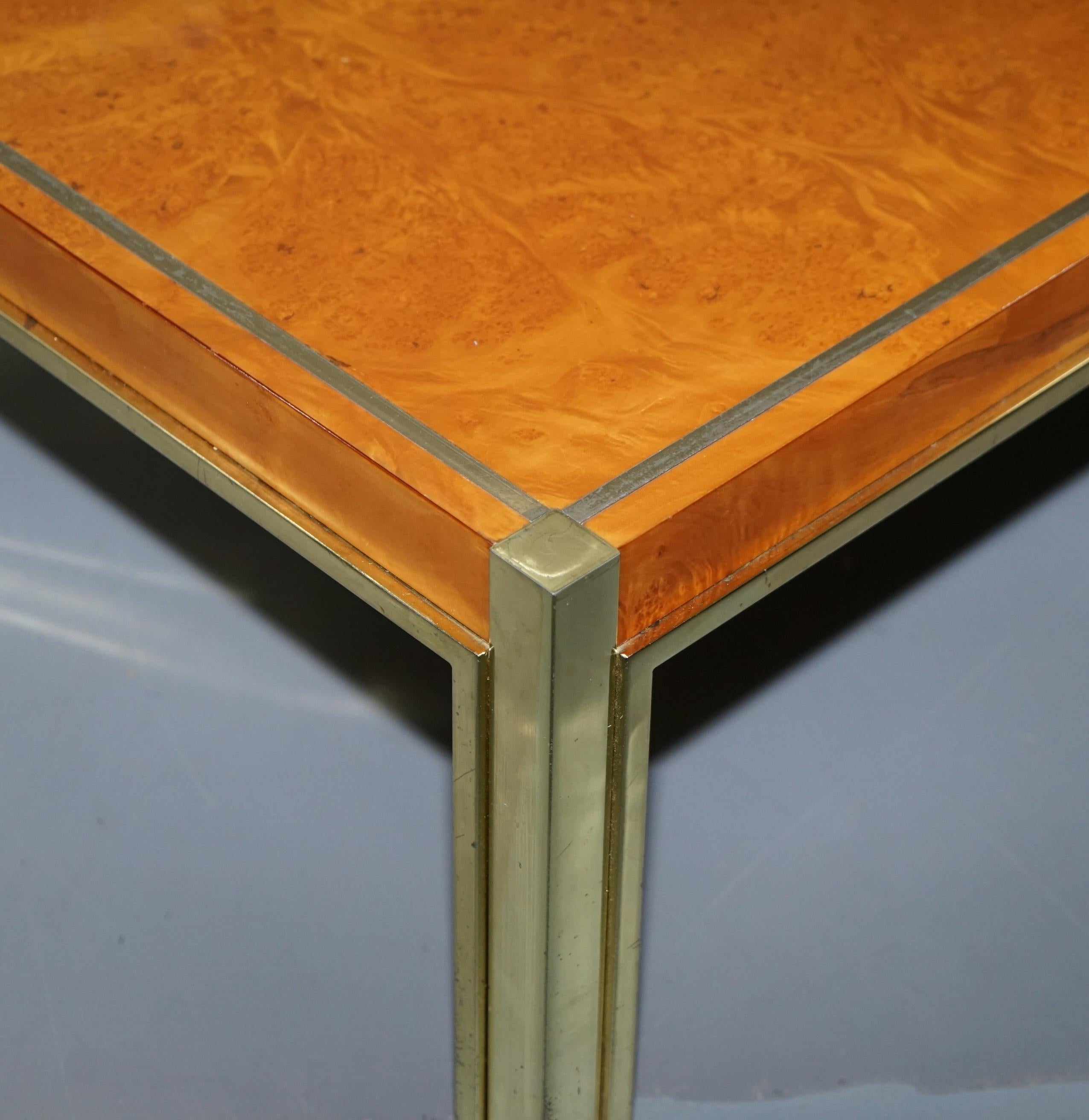 Lovely Renato Zevi  Maple and Brass Square Coffee Table Jeroen Markies 6