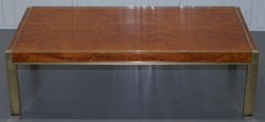 Lovely Renato Zevi  Maple and Brass Square Coffee Table Jeroen Markies
