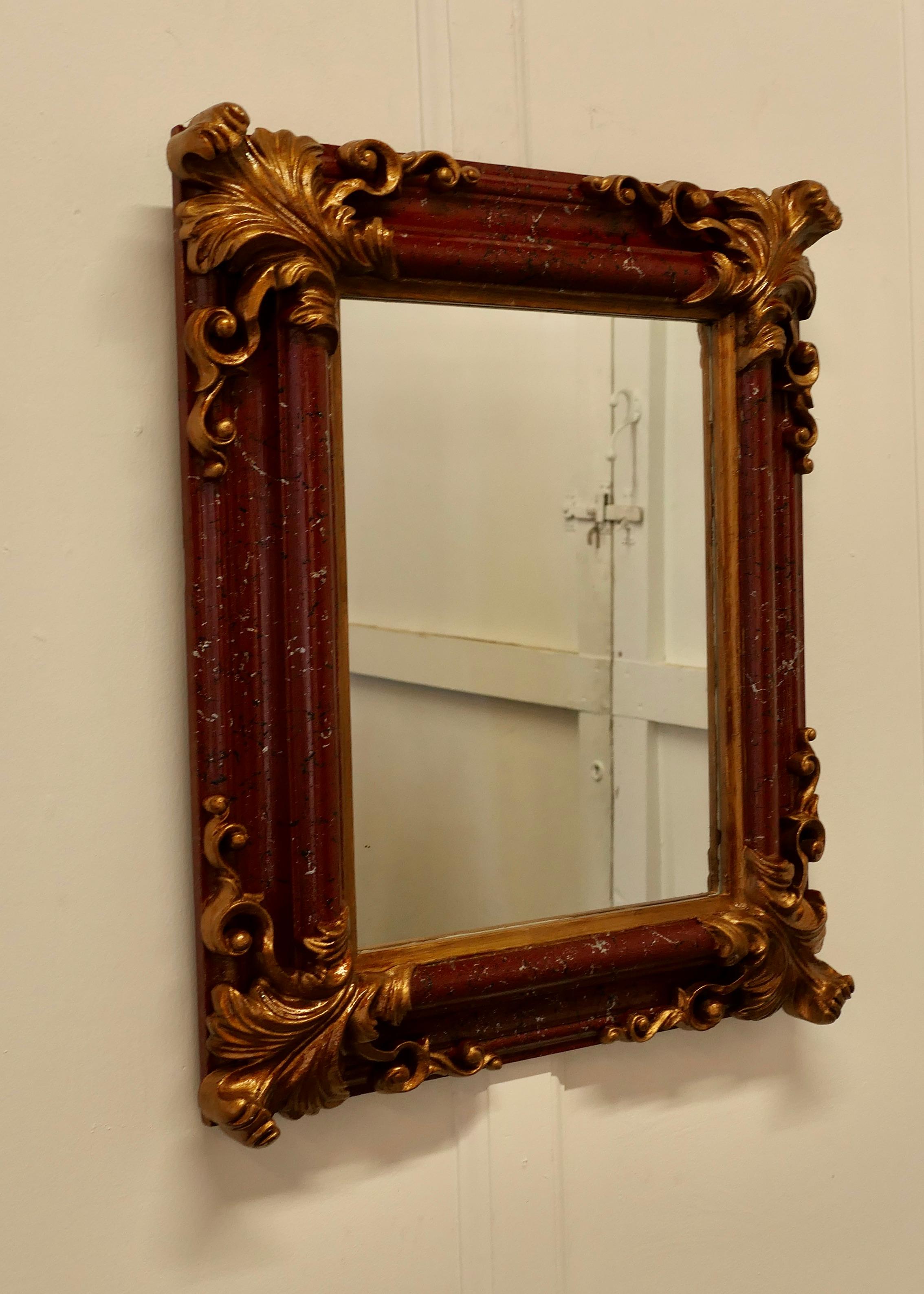 Lovely Rococo Simulated Marble Wall Mirror    For Sale 1