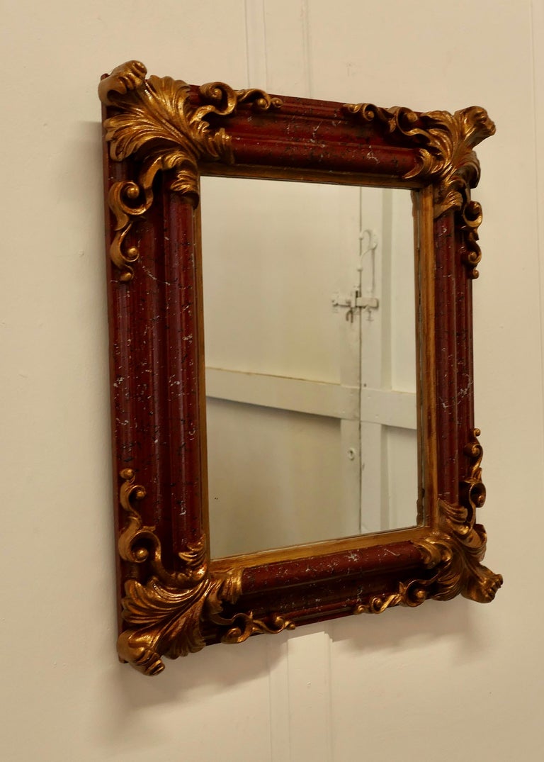 Lovely Rococo Simulated Marble Wall Mirror For Sale at 1stDibs