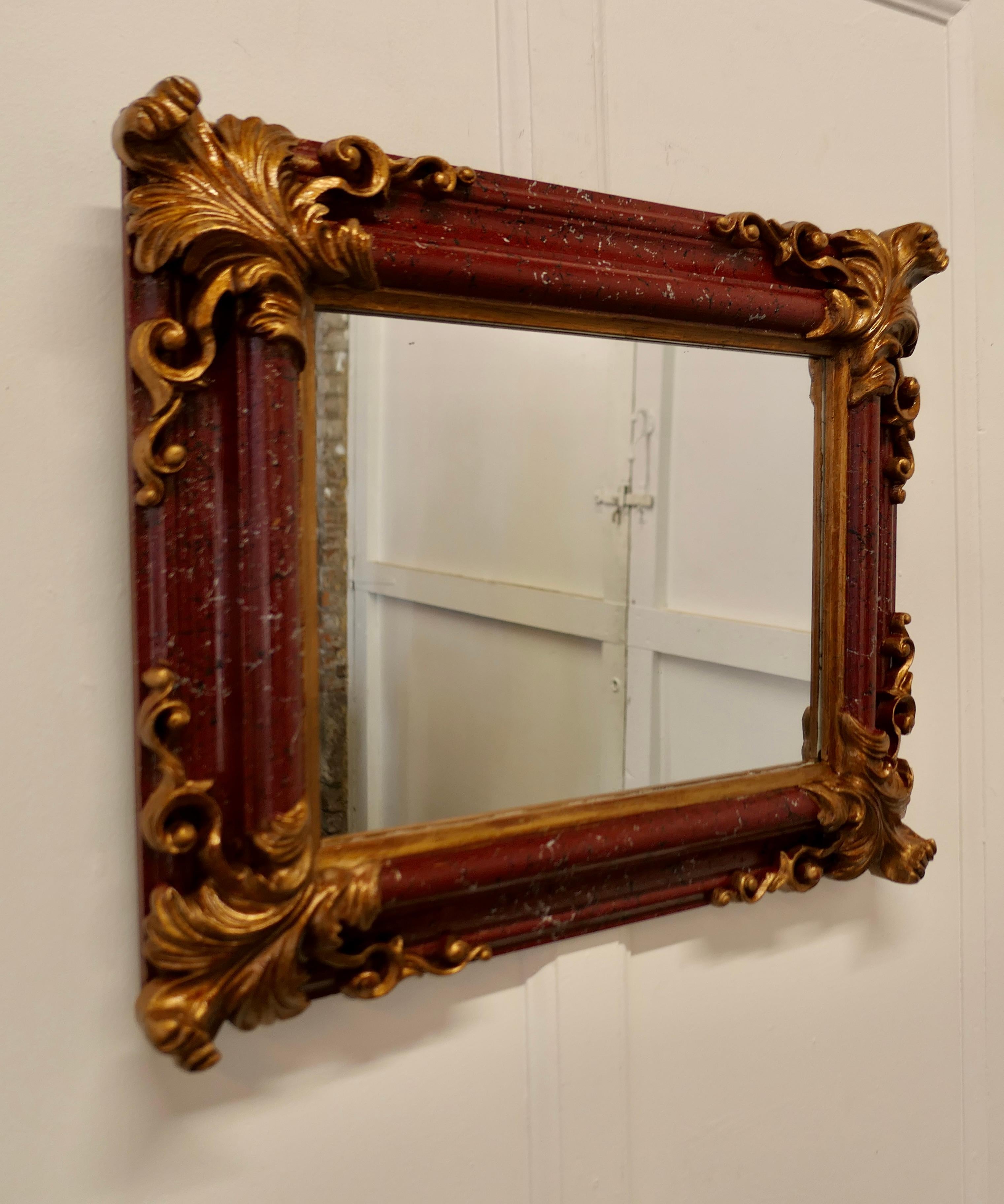 Lovely Rococo Simulated Marble Wall Mirror    For Sale 2