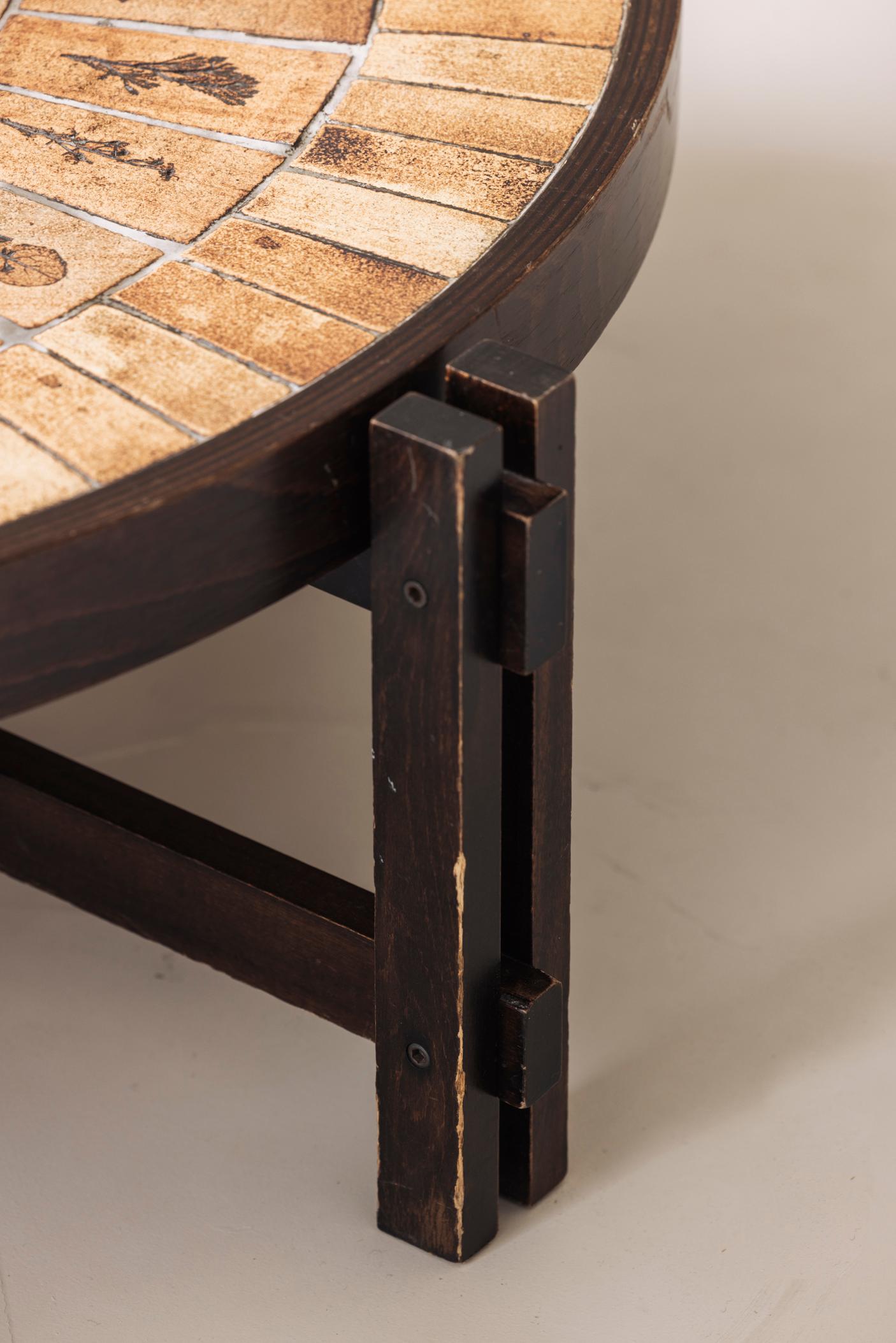 Ceramic Lovely round coffee table by Roger Capron, France 1960s.