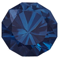 Ravissante bague en topaze bleue taille ronde de Londres de 3,685 carats et topaze topazependant