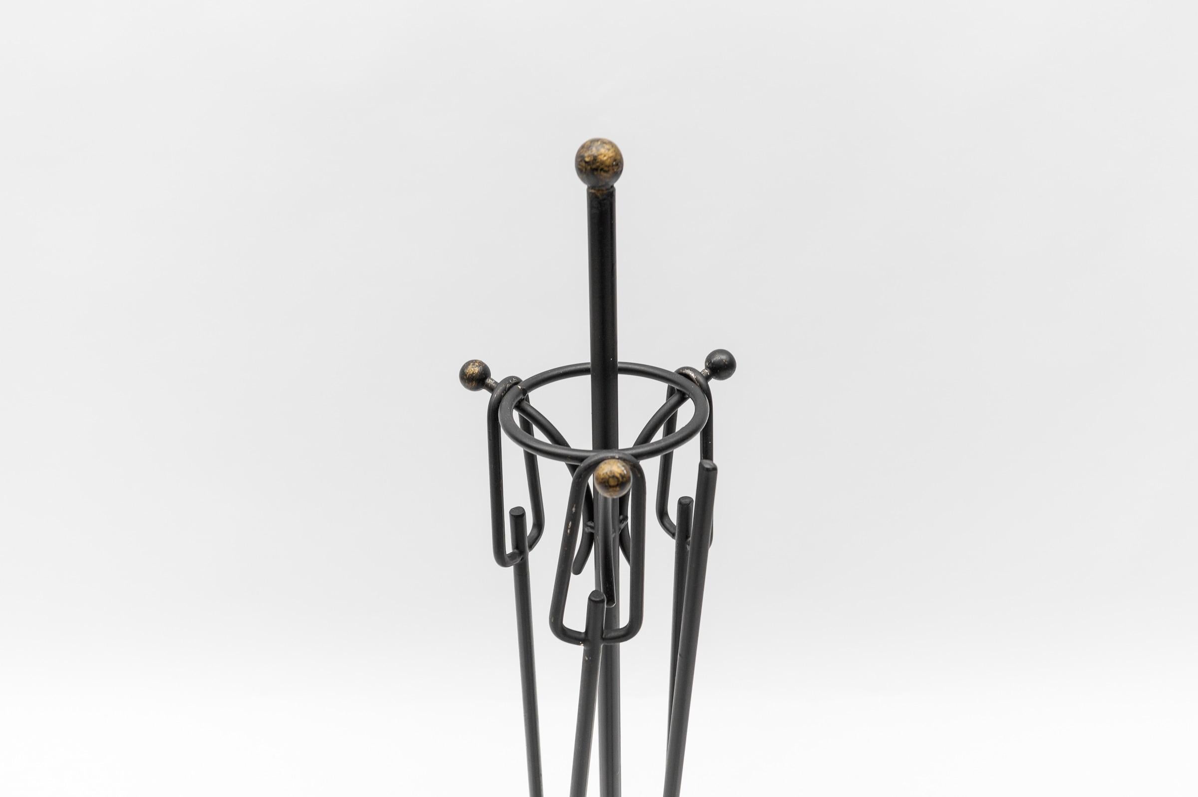 Mid-Century Modern Lovely Round Iron Fireplace Tool, 1950s, Austria For Sale