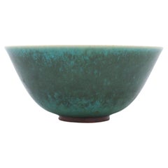 Lovely Round, Turquoise & Green Bowl, Saxbo probably Eva Stæhr Nielsen Vintage