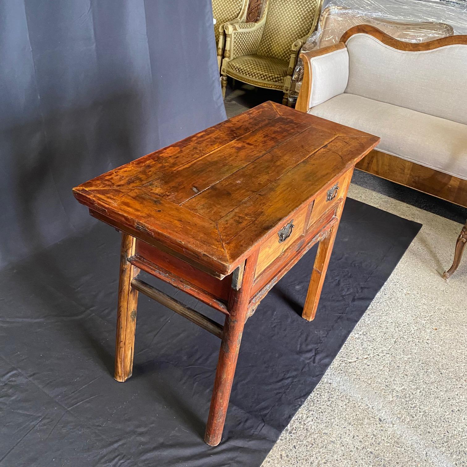 Lovely Rustic Distressed Console Table from Maine 3