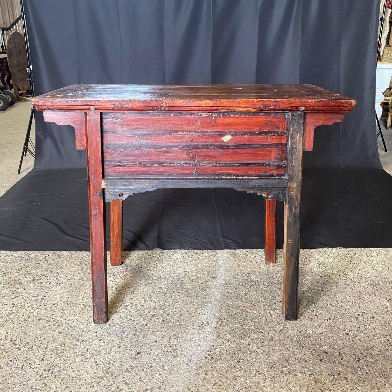 Lovely Rustic Distressed Console Table from Maine 5
