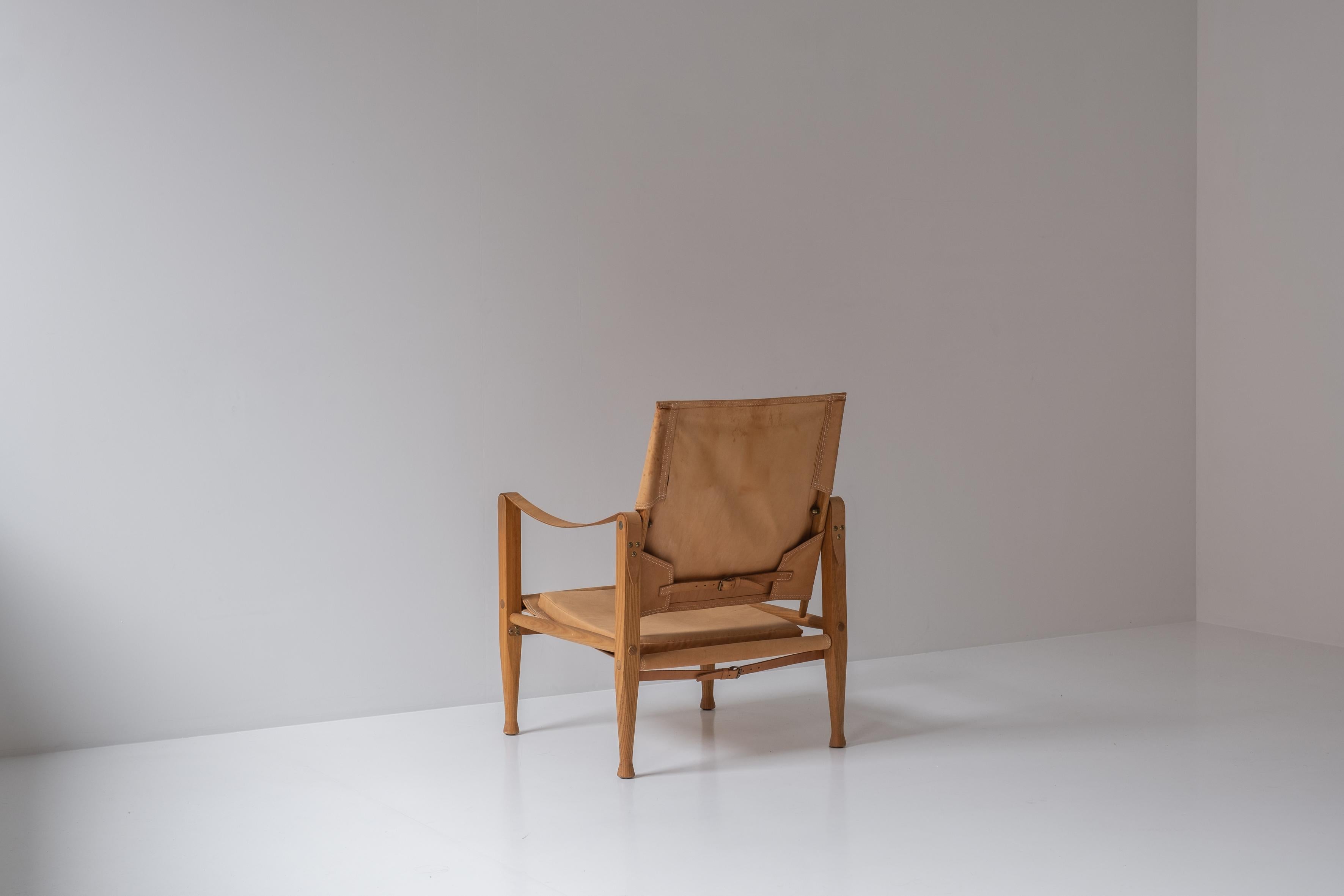 Scandinavian Modern Lovely ‘Safari’ Easy Chair by Kaare Klint for Rud Rasmussen, Denmark 1950s