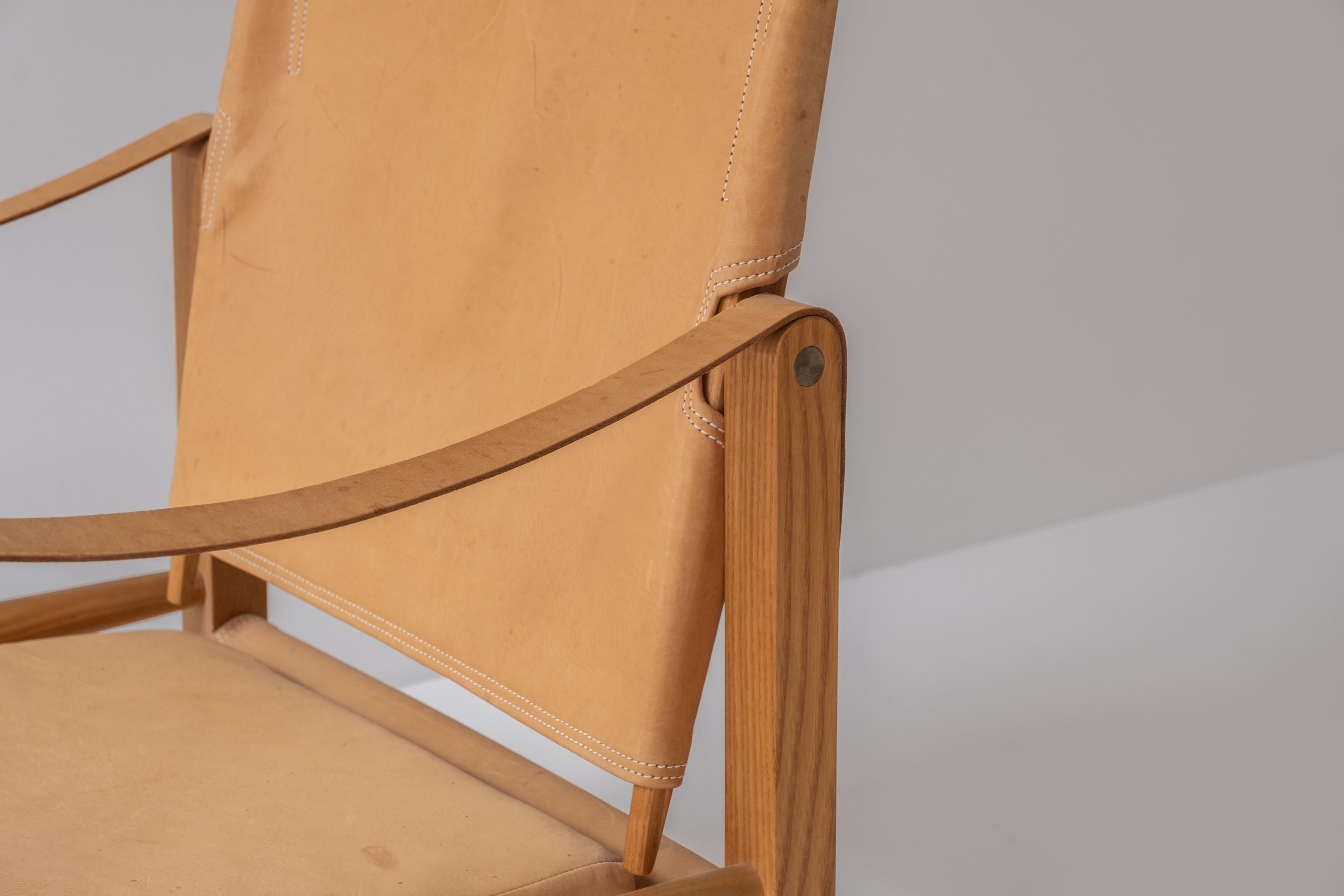 Lovely ‘Safari’ Easy Chair by Kaare Klint for Rud Rasmussen, Denmark 1950s In Good Condition In Antwerp, BE