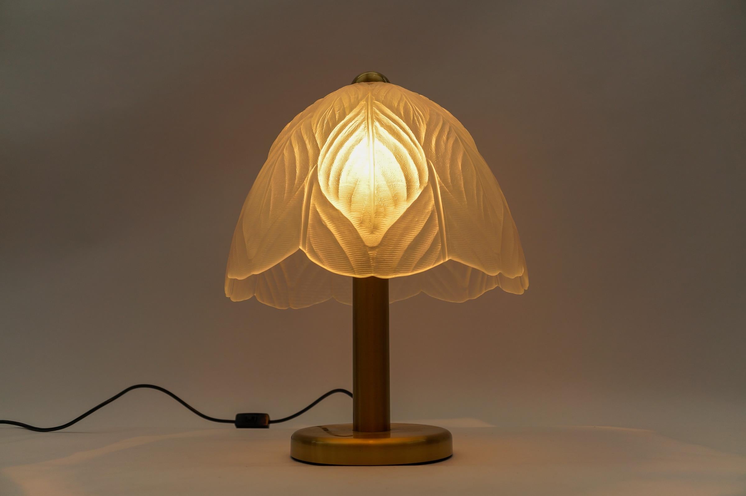 Mid-Century Modern Lovely Satin Glass Table Lamp by Peill & Putzler, 1960s For Sale
