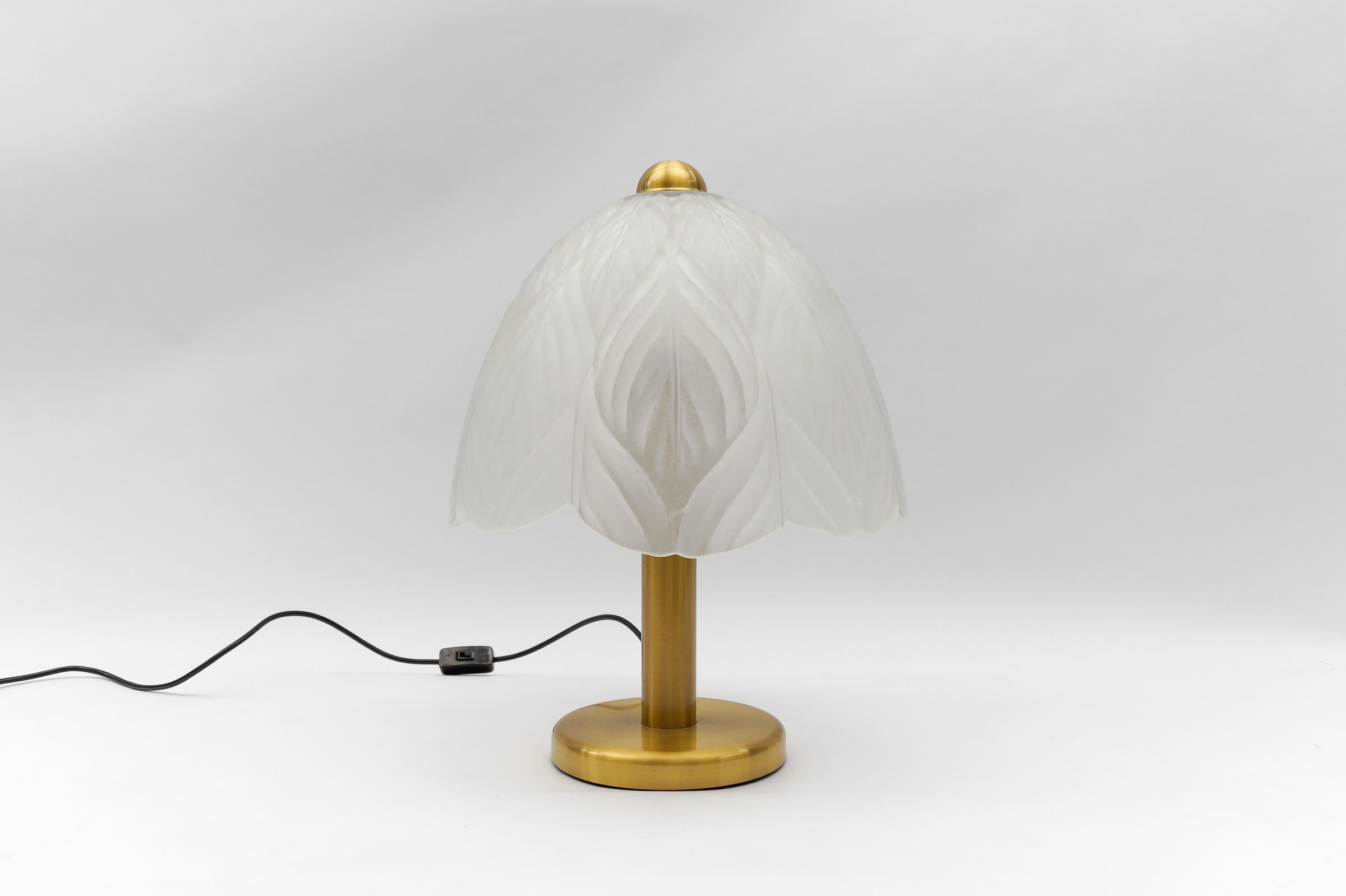 German Lovely Satin Glass Table Lamp by Peill & Putzler, 1960s For Sale