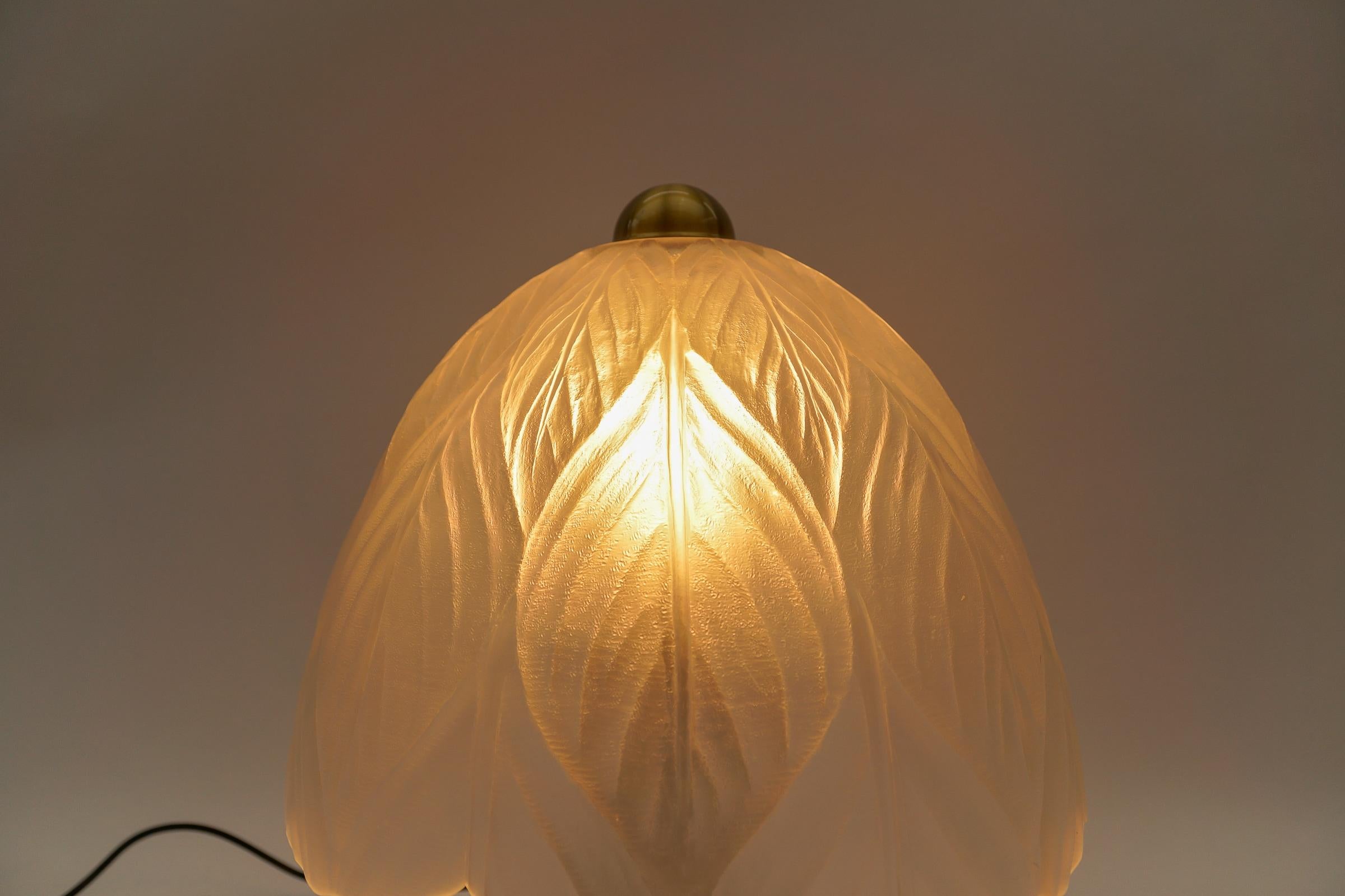 Metal Lovely Satin Glass Table Lamp by Peill & Putzler, 1960s For Sale