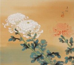 Lovely Scroll Painting Japan, 20th Century 'Showa' Artist Flower