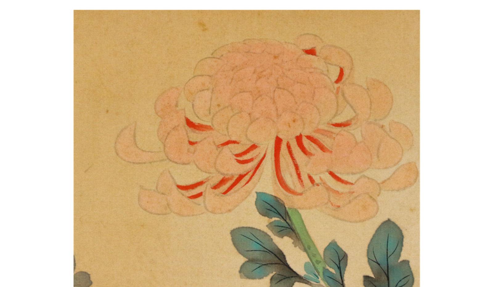 Japanese Lovely Scroll Painting Japan, 20th Century 'Showa' Artist Flower For Sale