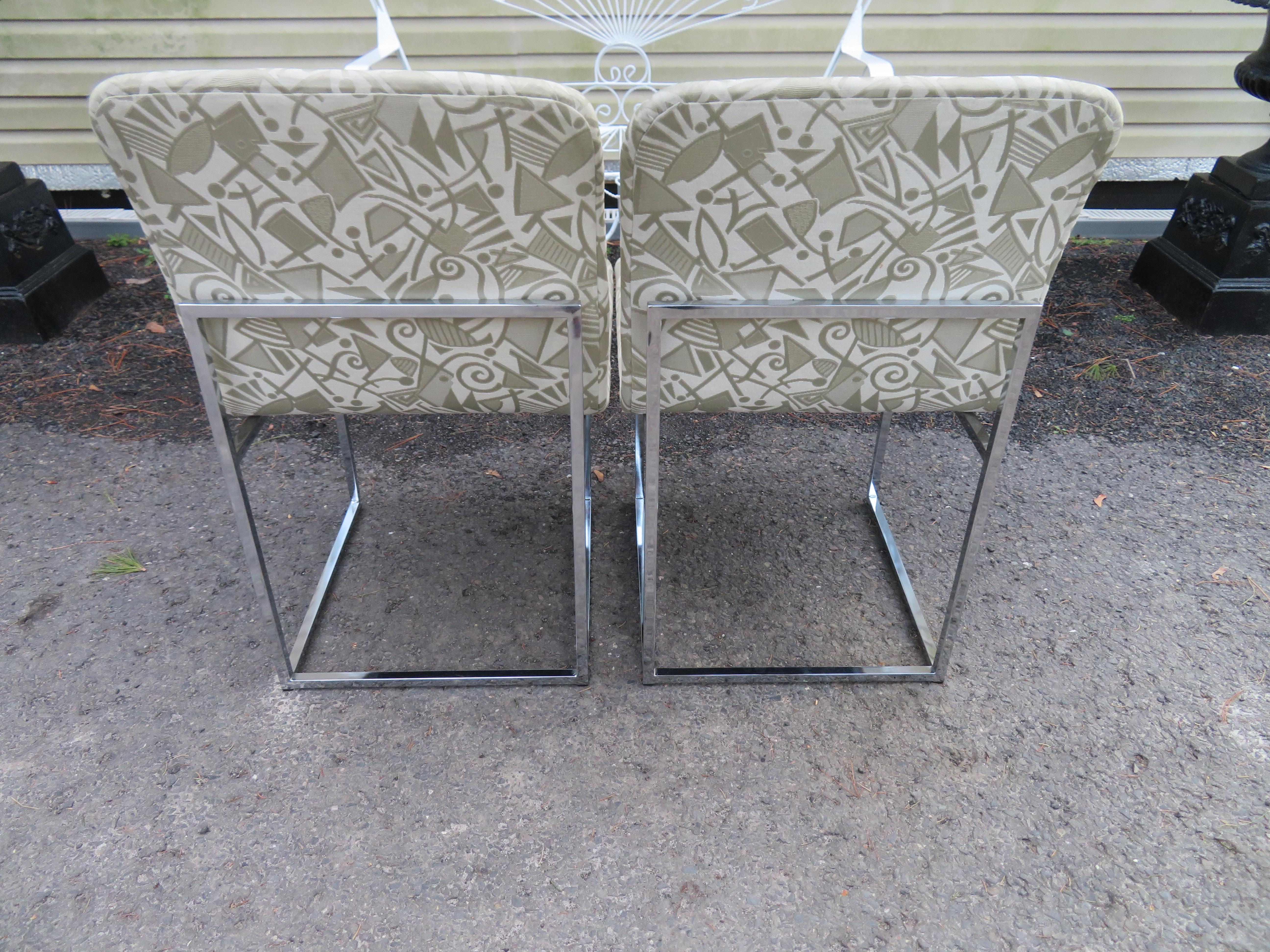 Mid-Century Modern Lovely Set 6 Design Institute of America Chrome Dining Chairs For Sale