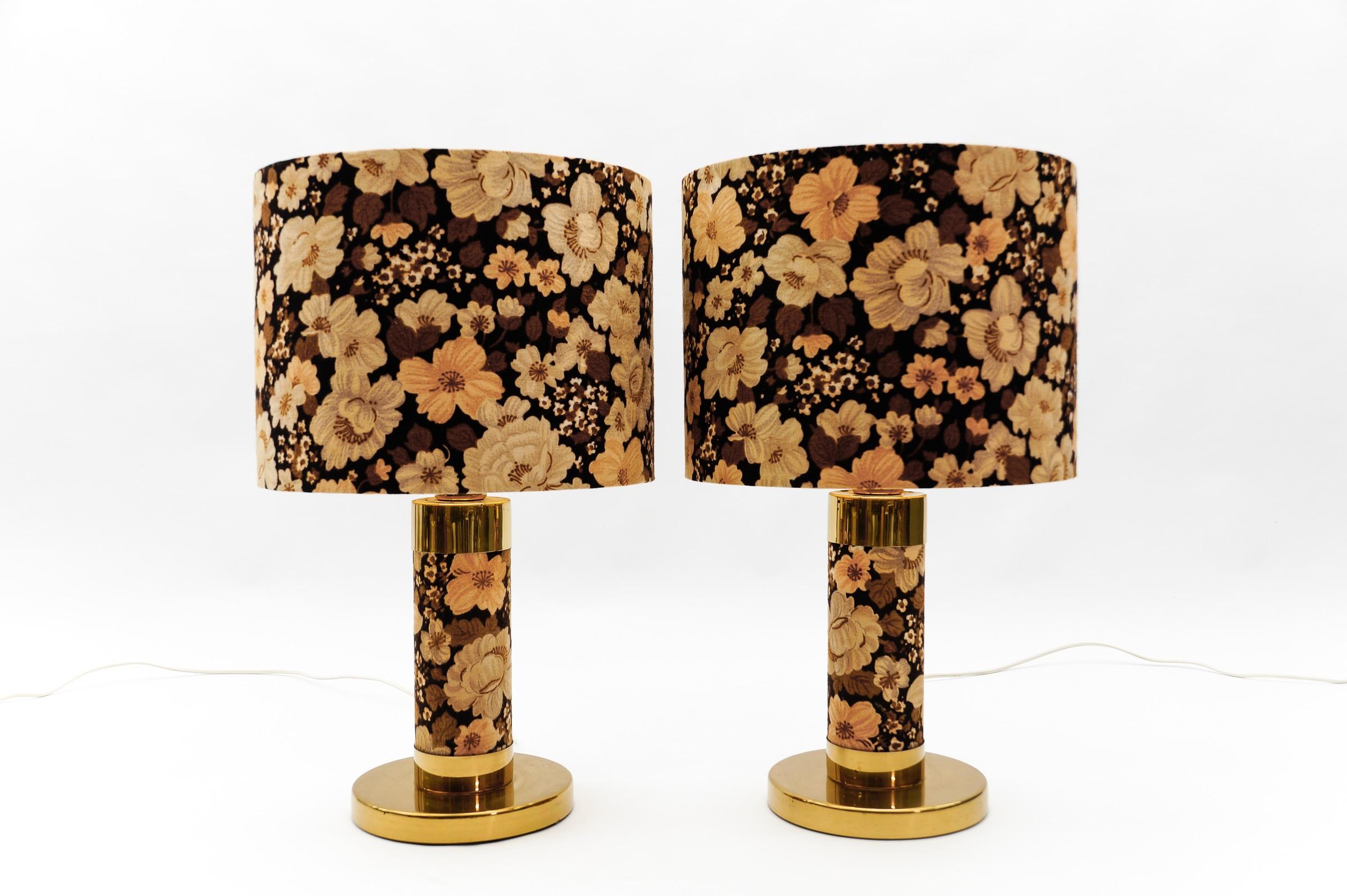 Lovely Set of 2 Floral Table Lamps in Hollywood Regency Style, Germany, 1960s 9