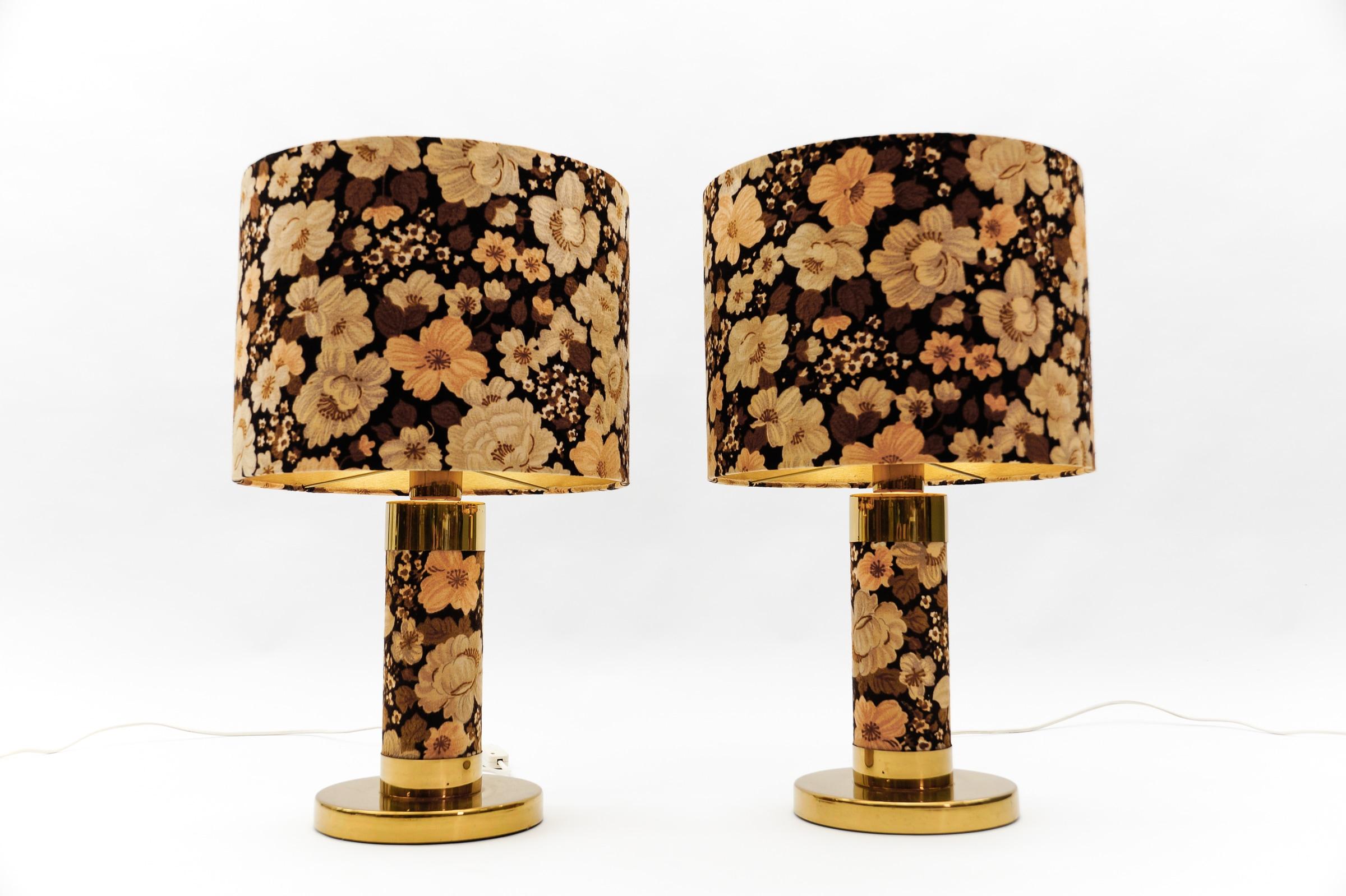 Lovely Set of 2 Floral Table Lamps in Hollywood Regency Style, Germany, 1960s In Good Condition In Nürnberg, Bayern
