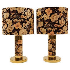 Lovely Set of 2 Floral Table Lamps in Hollywood Regency Style, Germany, 1960s