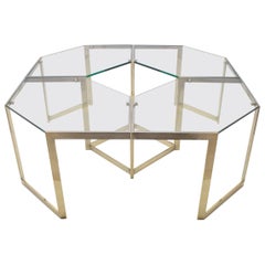 Lovely Set of 4 Brass Modular Side Tables, France, 1960s