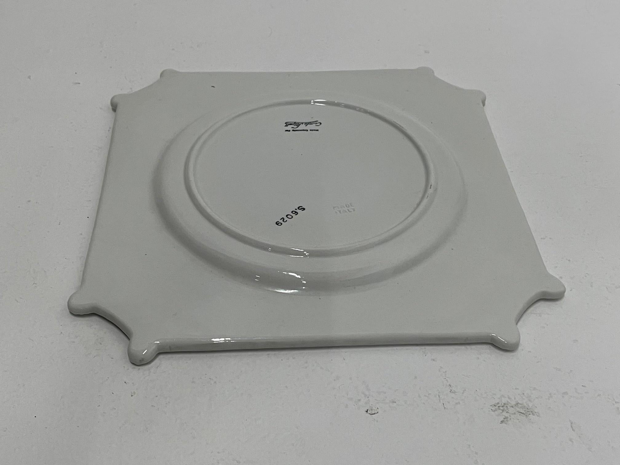 Lovely Set of 6 Carole Stupell Blanc de Chine Italian Pottery Charger Plates 2