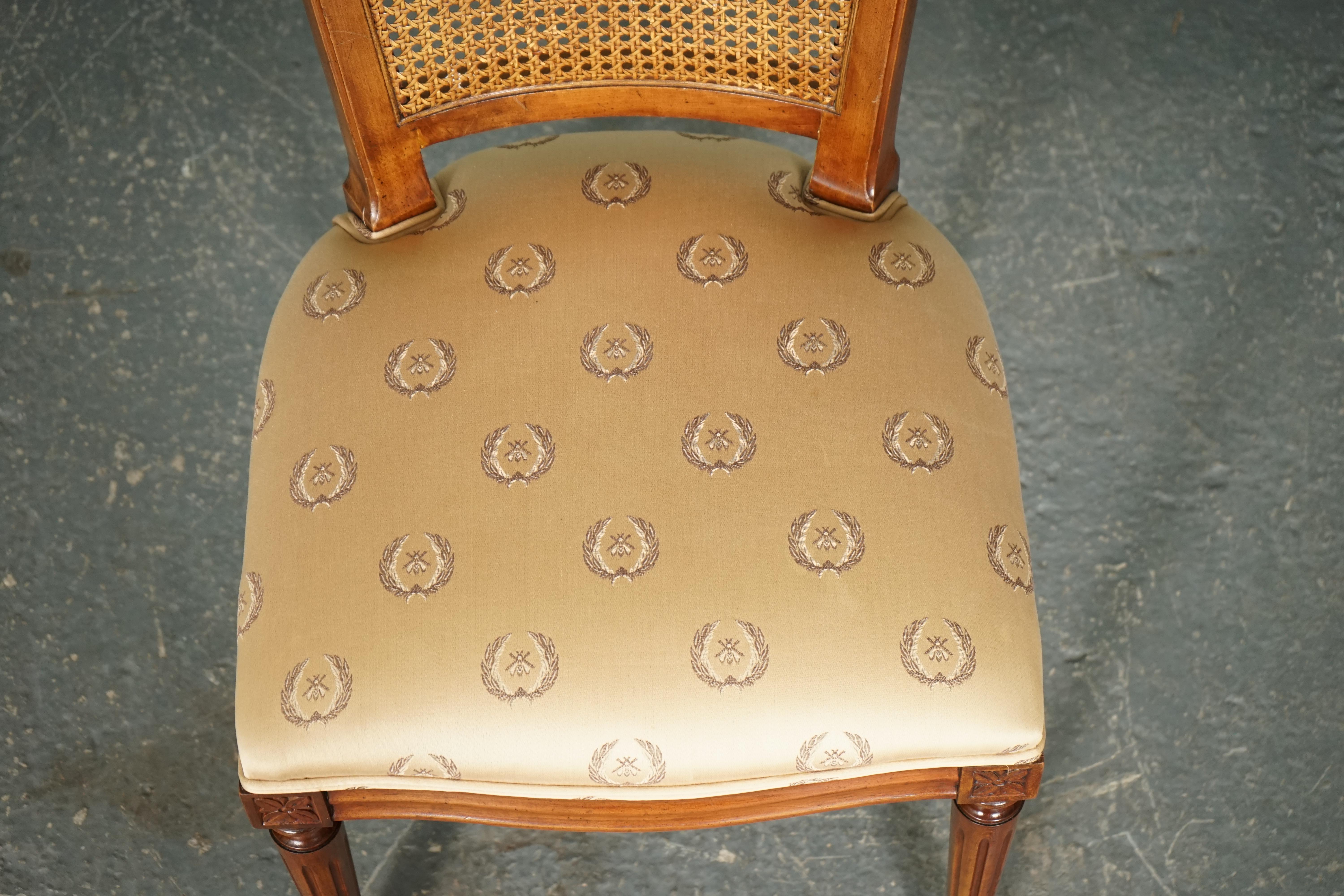 Walnut LOVELY SET OF 6 WALNUT BANDED WITH BERGERE BACKS DINING CHAIRS MADE BY KiNDEL