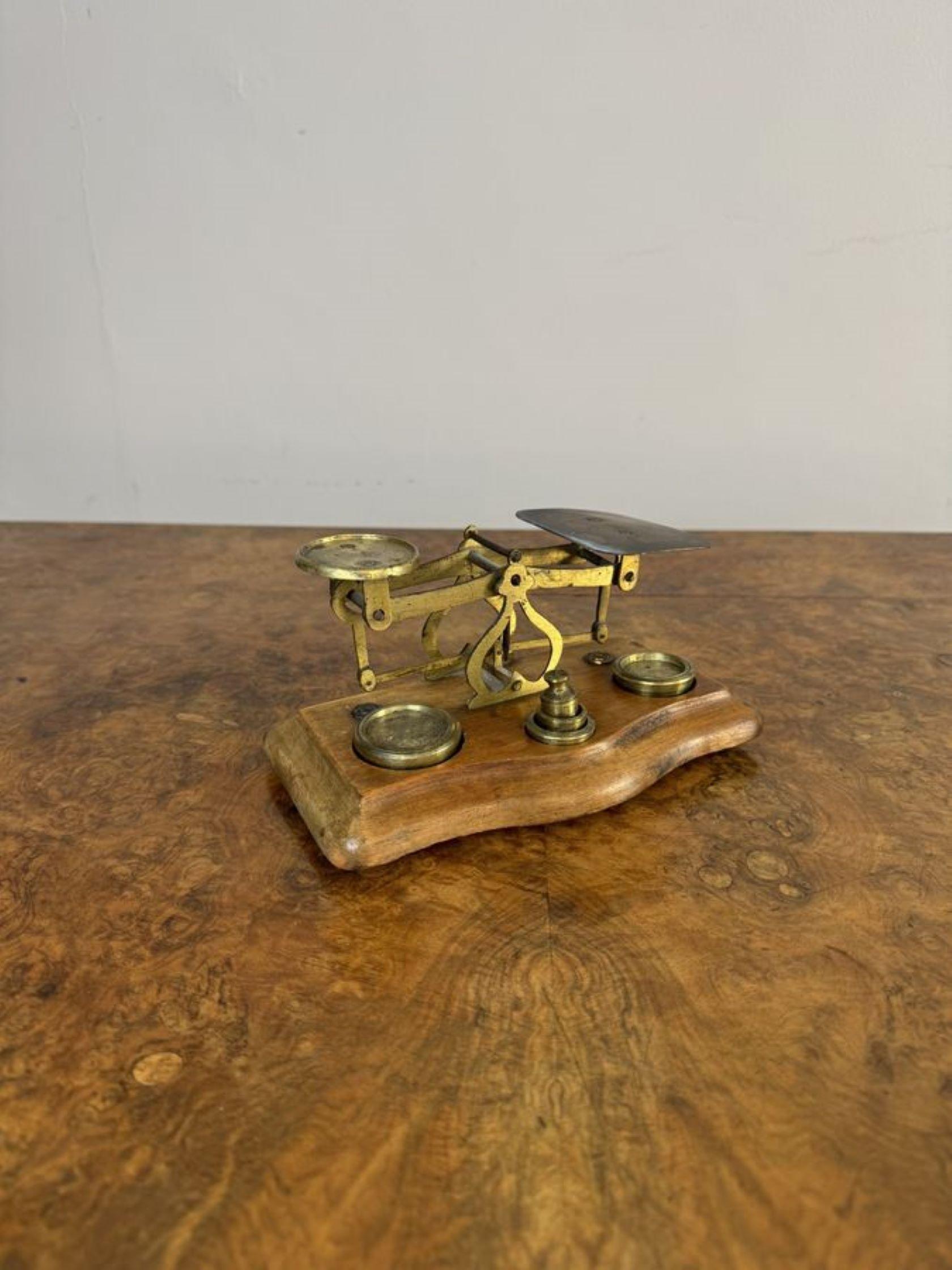 20th Century Lovely set of antique Edwardian postal scales & weights For Sale