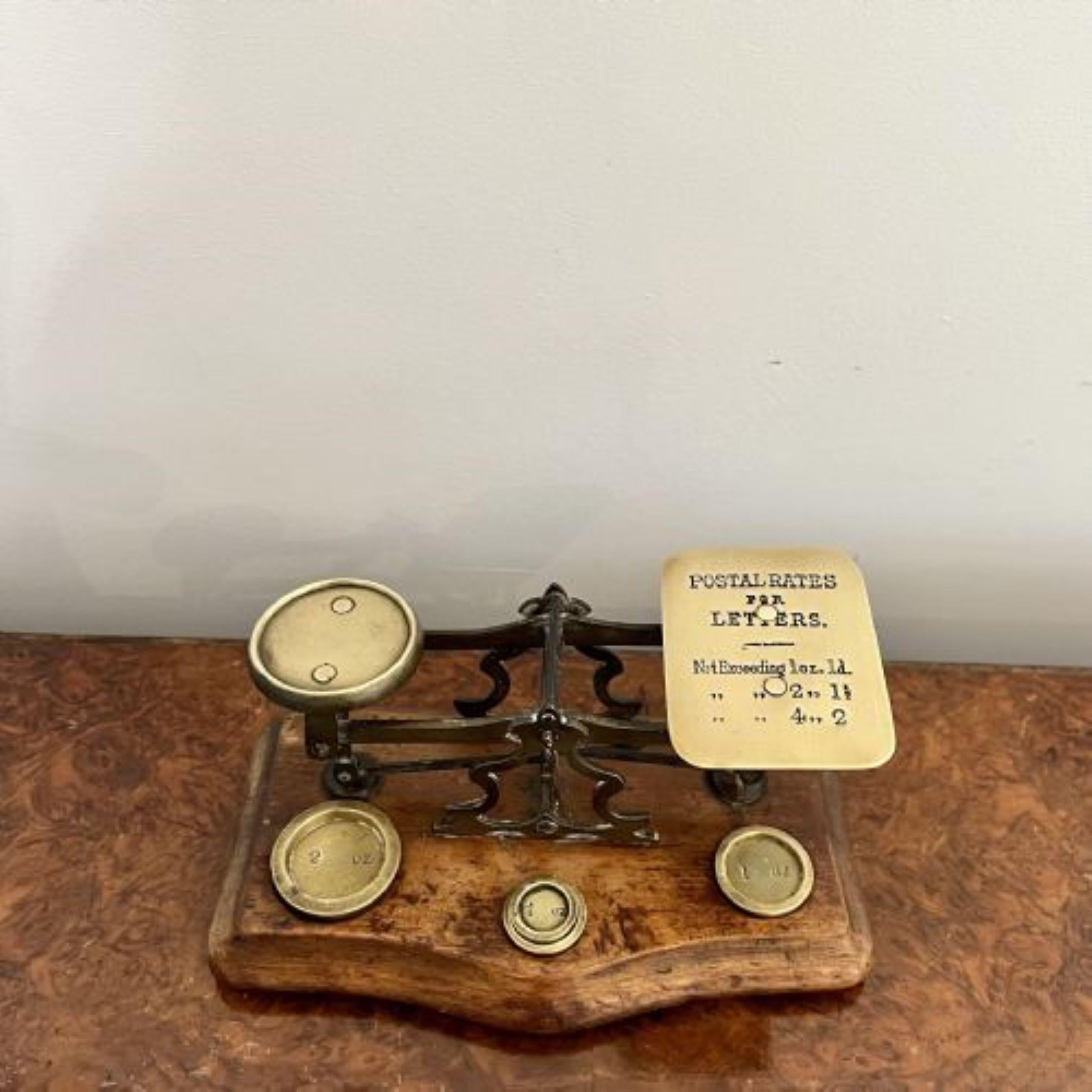 19th Century Lovely set of antique Victorian quality brass postal scales