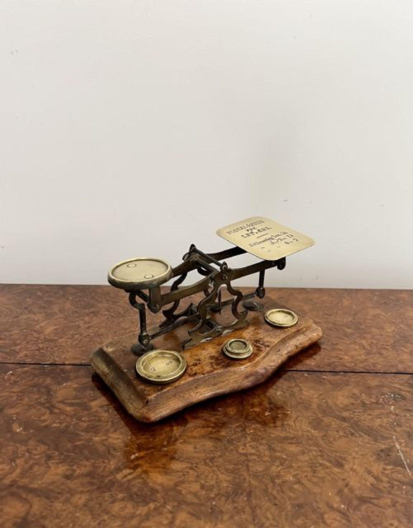 Brass Lovely set of antique Victorian quality brass postal scales